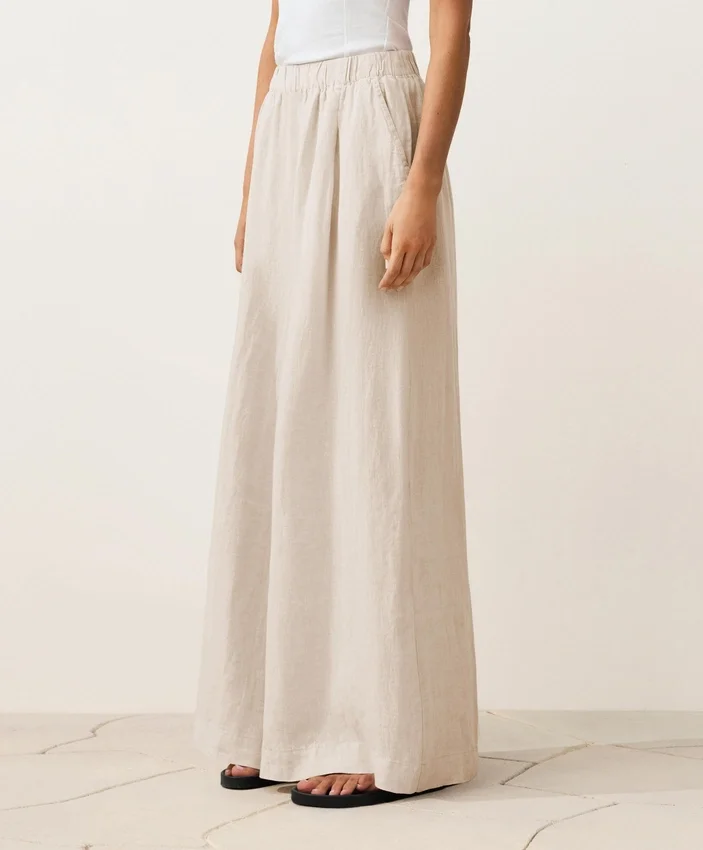 Pantalon à jambes larges 100 % lin Pantalon à jambes larges 100 % lin