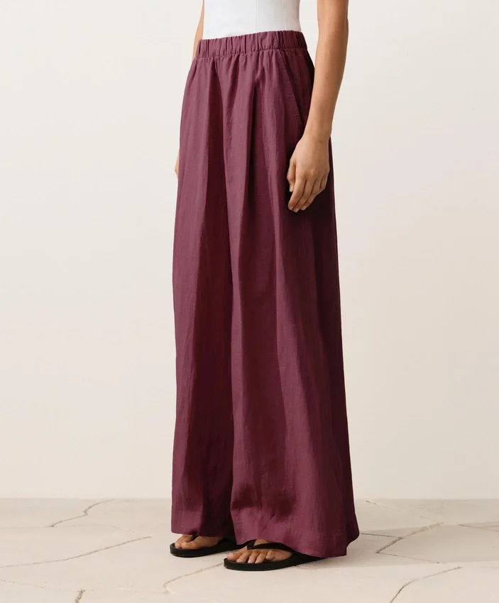 Pantalon à jambes larges 100 % lin Pantalon à jambes larges 100 % lin