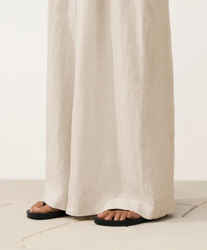 Pantalon à jambes larges 100 % lin Pantalon à jambes larges 100 % lin