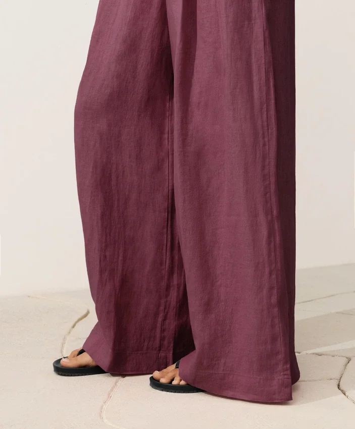 Pantalon à jambes larges 100 % lin Pantalon à jambes larges 100 % lin