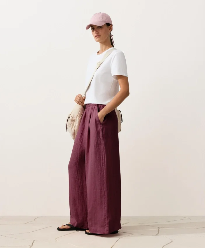 Pantalon à jambes larges 100 % lin Pantalon à jambes larges 100 % lin