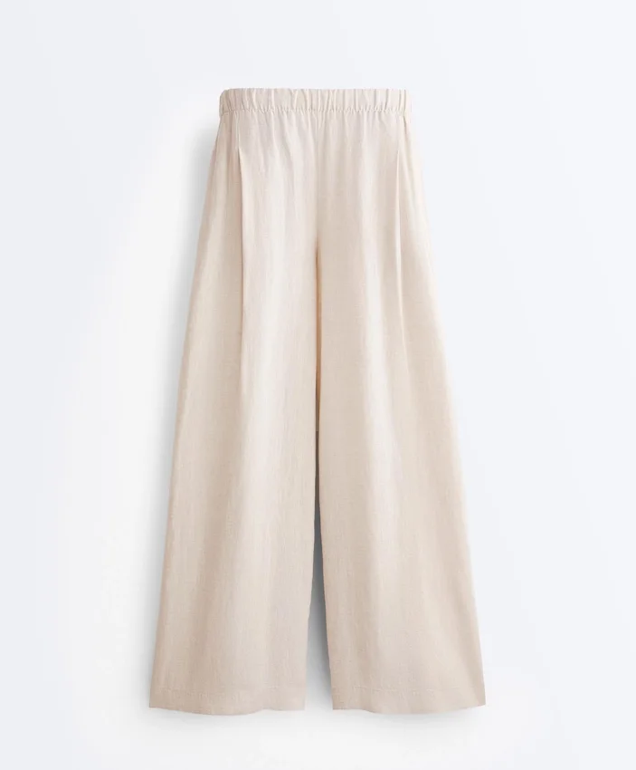 Pantalon à jambes larges 100 % lin Pantalon à jambes larges 100 % lin