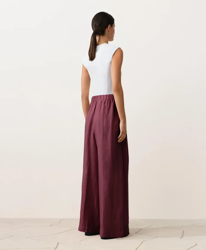 Pantalon à jambes larges 100 % lin Pantalon à jambes larges 100 % lin