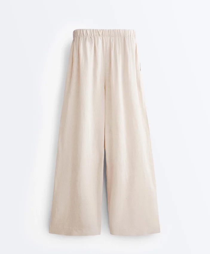 Pantalon à jambes larges 100 % lin Pantalon à jambes larges 100 % lin
