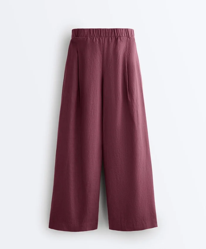 Pantalon à jambes larges 100 % lin Pantalon à jambes larges 100 % lin