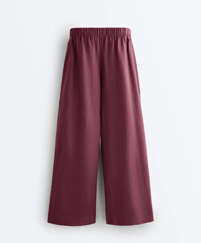 Pantalon à jambes larges 100 % lin Pantalon à jambes larges 100 % lin
