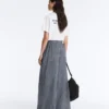 Pantalon à jambes larges en coton mélangé à carreaux Pantalon à jambes larges en coton mélangé à carreaux