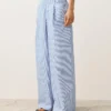 Pantalon à jambes larges en coton mélangé à rayures Pantalon à jambes larges en coton mélangé à rayures