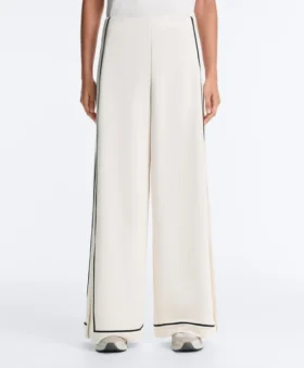 Pantalon à jambes larges en modal Soft Touch avec passepoil contrasté