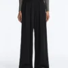 Pantalon à jambes larges en modal Soft Touch avec plis à la taille Pantalon à jambes larges en modal Soft Touch avec plis à la taille