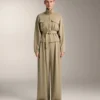 Pantalon à jambes larges en modal Soft Touch avec plis à la taille Pantalon à jambes larges en modal Soft Touch avec plis à la taille