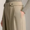 Pantalon à jambes larges en modal Soft Touch avec plis à la taille Pantalon à jambes larges en modal Soft Touch avec plis à la taille