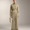 Pantalon à jambes larges en modal Soft Touch avec plis à la taille Pantalon à jambes larges en modal Soft Touch avec plis à la taille