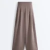 Pantalon à jambes larges en modal Soft Touch avec taille corset Pantalon à jambes larges en modal Soft Touch avec taille corset