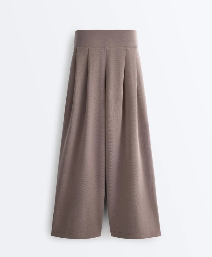 Pantalon à jambes larges en modal Soft Touch avec taille corset Pantalon à jambes larges en modal Soft Touch avec taille corset