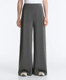 Pantalon à jambes larges en modal Soft Touch à fines rayures