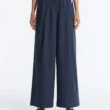 Pantalon à jambes larges en popeline 100 % coton Pantalon à jambes larges en popeline 100 % coton
