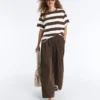 Pantalon à jambes larges en popeline 100 % coton Pantalon à jambes larges en popeline 100 % coton