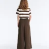 Pantalon à jambes larges en popeline 100 % coton Pantalon à jambes larges en popeline 100 % coton