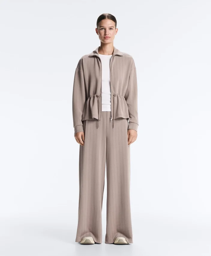 Pantalon à jambes larges rayé en modal Soft Touch Pantalon à jambes larges rayé en modal Soft Touch