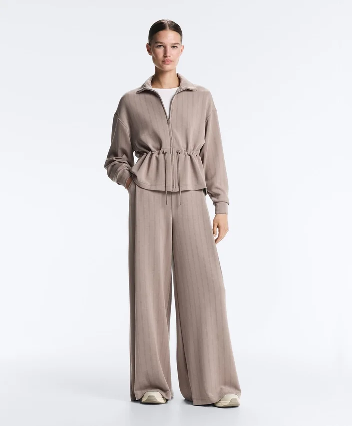Pantalon à jambes larges rayé en modal Soft Touch Pantalon à jambes larges rayé en modal Soft Touch