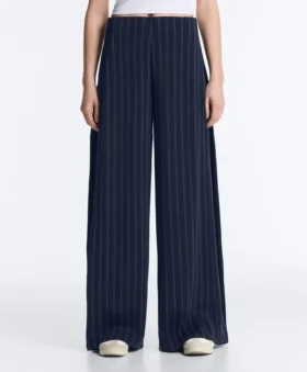 Pantalon à jambes larges Soft Touch, avec plis sur les côtés et en modal