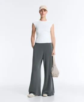 Pantalon à jambes larges Soft Touch, avec plis sur les côtés et en modal