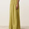 Pantalon large 100 % lin avec plis latéraux Pantalon large 100 % lin avec plis latéraux