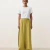 Pantalon large 100 % lin avec plis latéraux Pantalon large 100 % lin avec plis latéraux