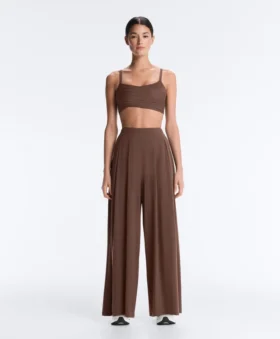 Pantalon large au toucher Light Touch avec pinces