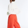 Pantalon large en coton piqué plissé Pantalon large en coton piqué plissé