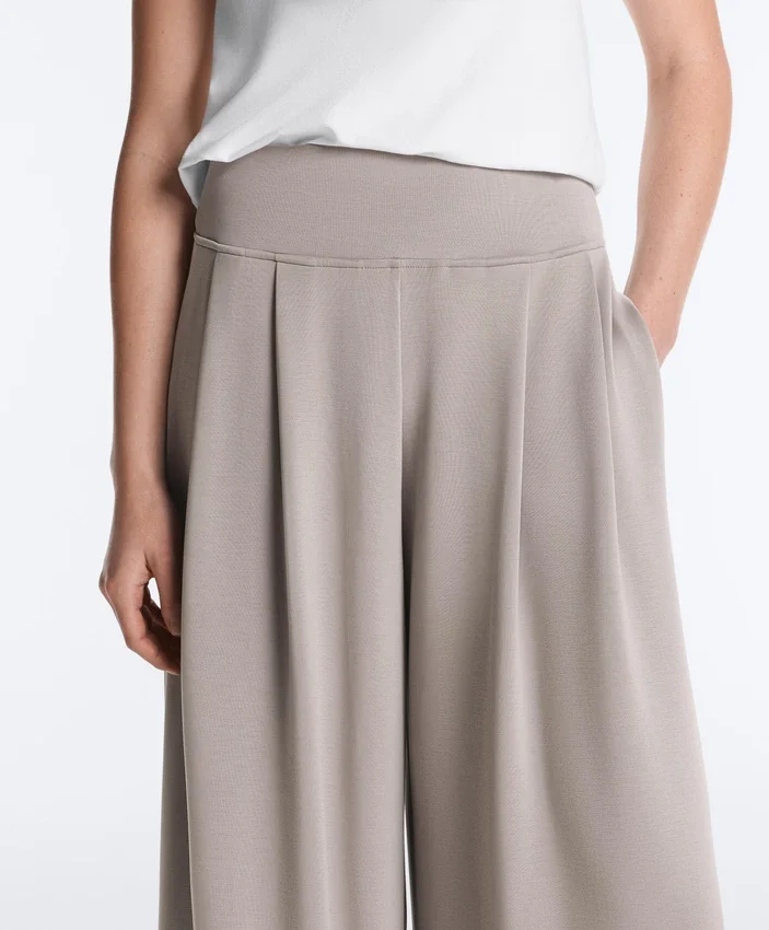 Pantalon large en modal Soft Touch avec détail corset Pantalon large en modal Soft Touch avec détail corset