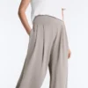 Pantalon large en modal Soft Touch avec détail corset Pantalon large en modal Soft Touch avec détail corset