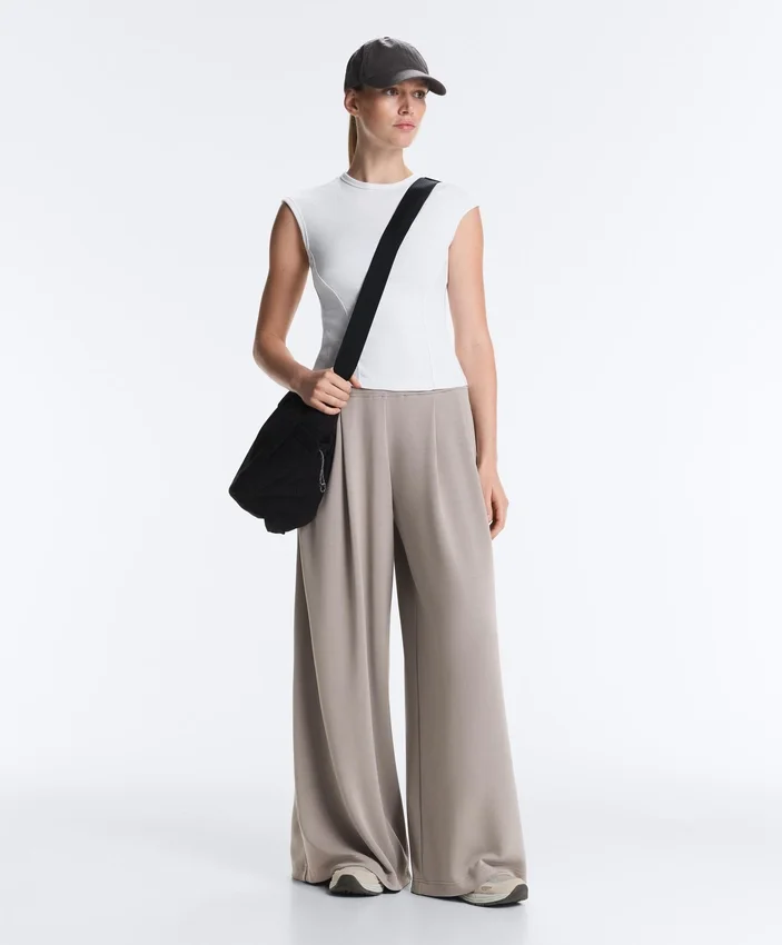 Pantalon large en modal Soft Touch avec détail corset Pantalon large en modal Soft Touch avec détail corset