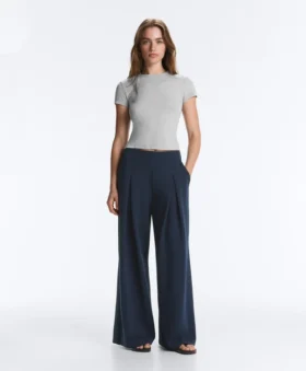 pantalon large en piqu de coton 2 1 280x339 - Pantalon large en piqu&eacute; de coton