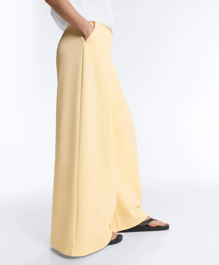 Pantalon large en piqué de coton Pantalon large en piqué de coton