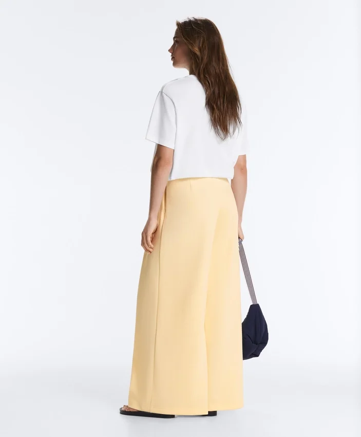 Pantalon large en piqué de coton Pantalon large en piqué de coton