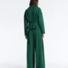 Veste en piqué de coton avec ceinture