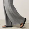Pantalon large à rayures 100 % lin Pantalon large à rayures 100 % lin