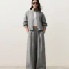 Pantalon large à rayures 100 % lin Pantalon large à rayures 100 % lin