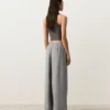 Pantalon large à rayures 100 % lin Pantalon large à rayures 100 % lin