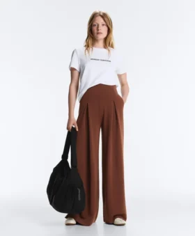 Pantalon long en modal Soft Touch avec plis