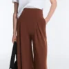 Pantalon long en modal Soft Touch avec plis Pantalon long en modal Soft Touch avec plis