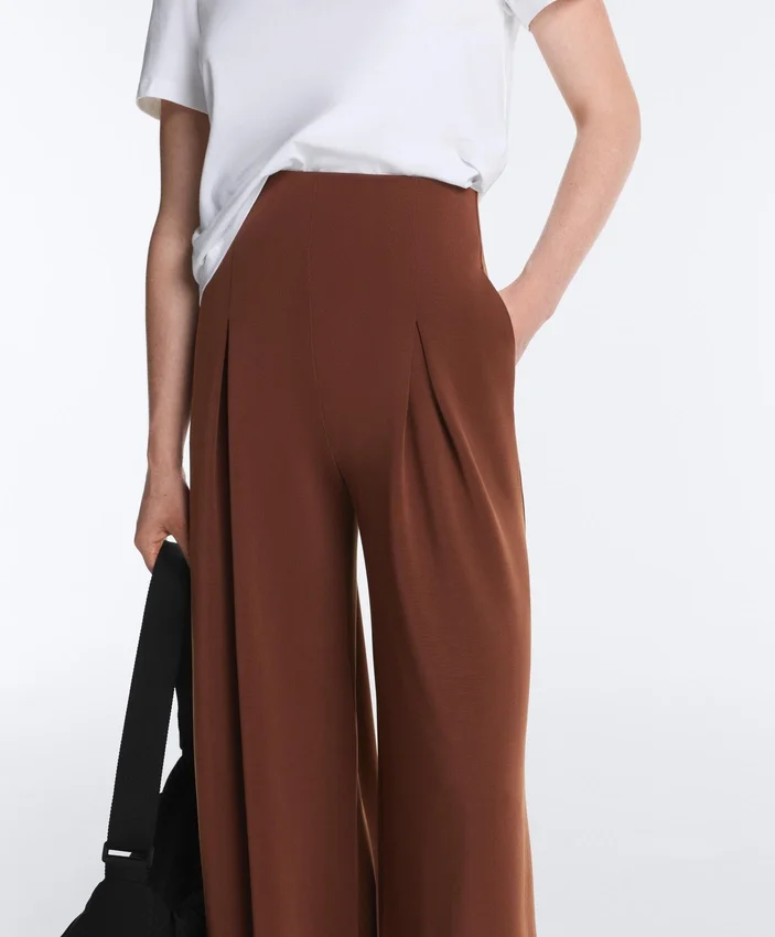 Pantalon long en modal Soft Touch avec plis Pantalon long en modal Soft Touch avec plis