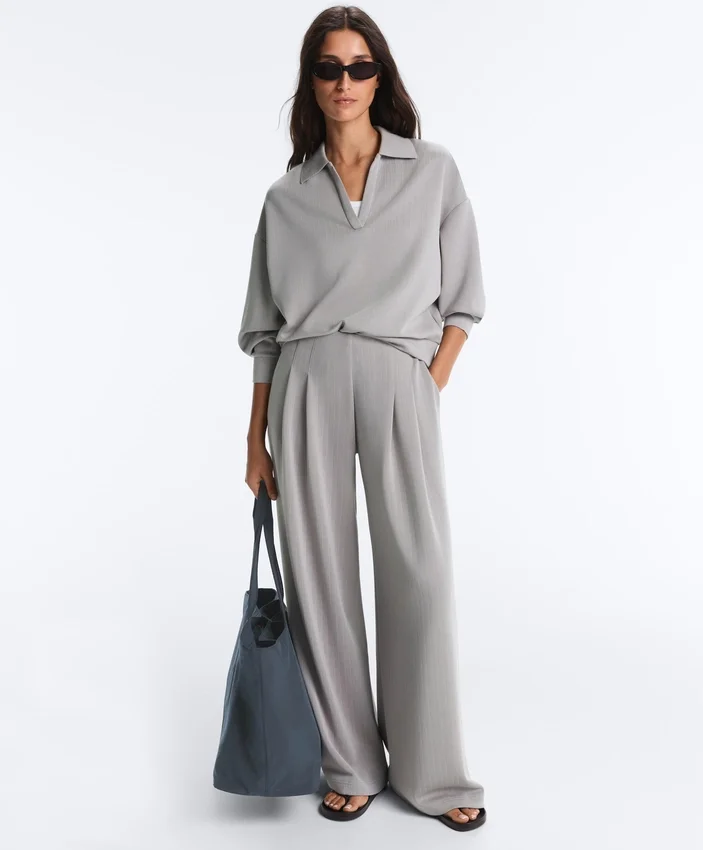 Pantalon long à plis en modal Soft Touch Pantalon long à plis en modal Soft Touch