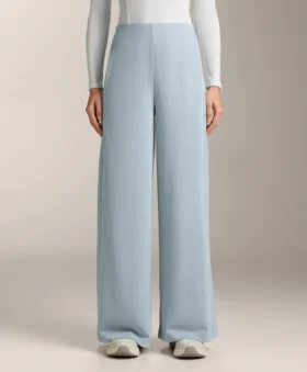 Pantalon à rayures asymétriques en modal