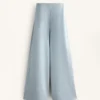 Pantalon à rayures asymétriques en modal