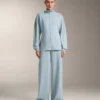 Pantalon à rayures asymétriques en modal
