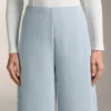 Pantalon à rayures asymétriques en modal