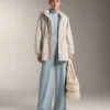 Pantalon à rayures asymétriques en modal